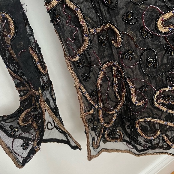 1990s goth bead long sleeve tunic - Picture 3 of 5